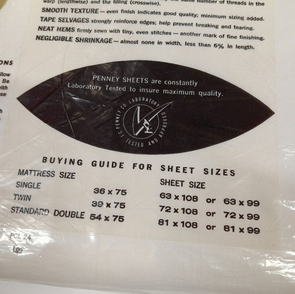 NEW Penneys New Old Stock Vintage Combed Cotton Percale Twin Sheet - Picture 8 of 9